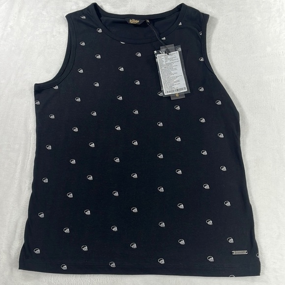 The Roadster Life Co‎ Skulls Womens M 100% Cotton Novelty Black Sleeveless Shirt - Picture 1 of 9
